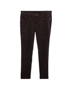 Loro Piana Mid-Rise Straight-Leg Hose aus braunem Samt