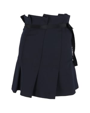 Sandro Paris Falten-Minirock mit Schleife in Marineblau, Polyester