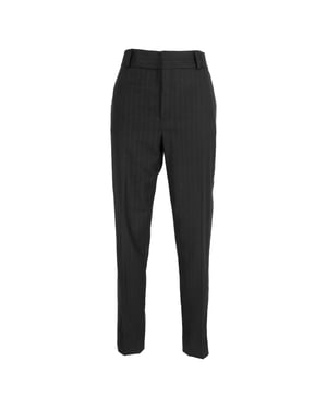 Saint Laurent Pre-owned Nadelstreifenhose aus Wolle - Schwarz