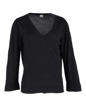 Totemé V-Ausschnitt-Pullover aus schwarzem Kaschmir