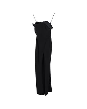 Roland Mouret Jumpsuit mit weitem Bein aus schwarzer Viskose