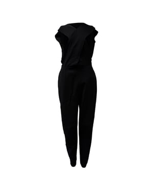 Stella McCartney Jumpsuit mit offenem Rücken aus schwarzer Viskose