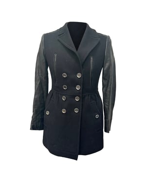 Burberry Brit Zweireiher-Mantel aus schwarzer Wolle