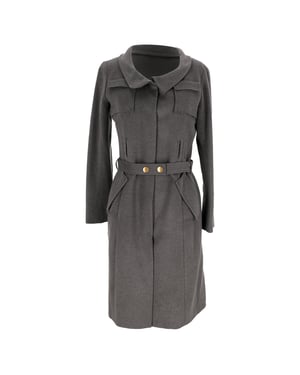 Roland Mouret Mantel mit Gürtel aus grauer Wolle