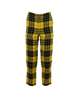 Balenciaga Tartan-Wollhose mit geradem Bein in Gelb