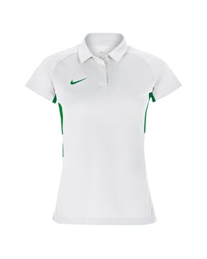 Nike - Poloshirt für Damen, Kontrasteinsatz, Raglanärmel (Weiß/Tannengrün)
