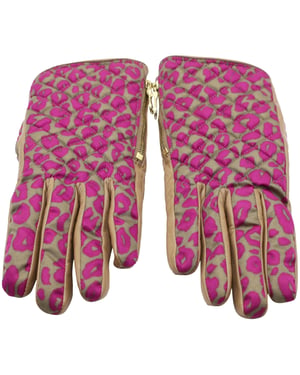 Mulberry Handschuhe mit Tiermuster aus braunem Leder