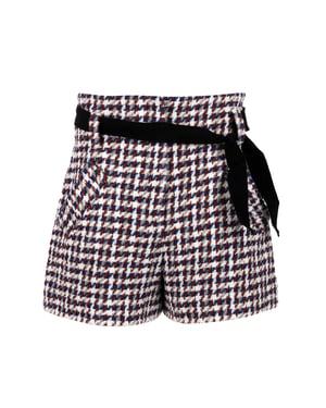 Maje High-Waisted Shorts mit Gürtel aus mehrfarbiger Baumwolle