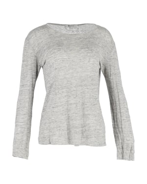 T Alexander Wang Langarmshirt mit Rundhalsausschnitt aus grauer Baumwolle