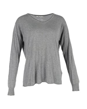 Alexander Wang Langarmshirt mit Rundhalsausschnitt aus grauer Baumwolle