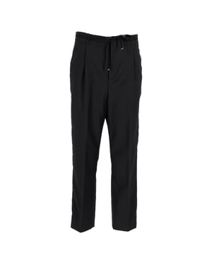 Saint Laurent – Konische Jogginghose mit Kordelzug aus schwarzer Wolle