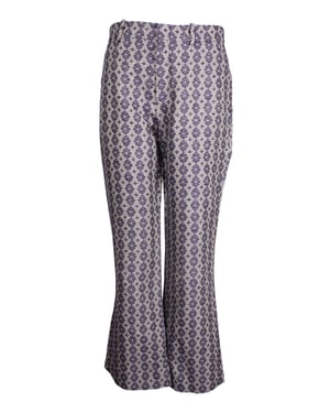 Gucci Hose mit weitem Bein und Print aus mehrfarbigem Leinen