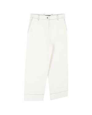Loro Piana Hose mit Kontrastnähten aus weißer Baumwolle