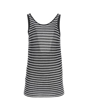 Alexander Wang – Tanktop mit Strickstreifen aus schwarzer und weißer Viskose