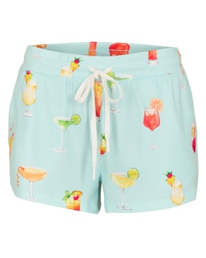 PJ Salvage - "Let´s Drink About It" Lounge-Shorts für Damen (Aquablau/Bunt)