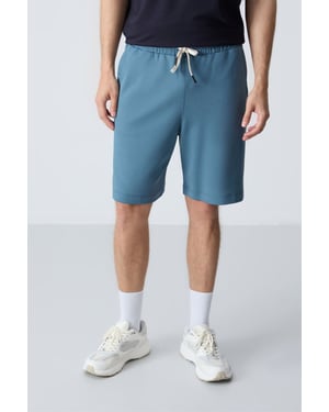 Tommy Life Sweatshorts für Herren aus Baumwollmischung mit elastischem Bund - Himmelblau