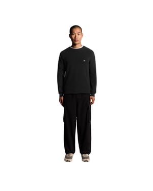 Lyle & Scott - Pullover für Herren, gerippt, Raglanärmel (Schwarzeis)
