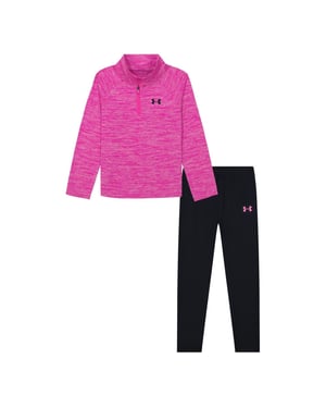 Under Armour - Trainingsanzug-Set für Mädchen (Schwarz/Pink)