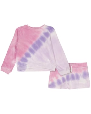 Reebok - Sweatshirt und Shorts Set für Baby-Girls (Beutel Rosa Batik)