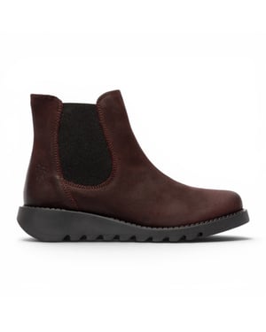 Fly London Damen burgundy Chelsea Wildlederleder-Knöchelstiefel – SALV195
