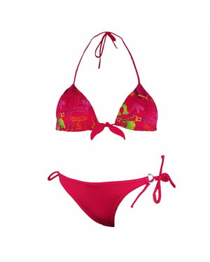 Puma Style Cats Pink Damen Triangel-Bikini mit Bindebändern