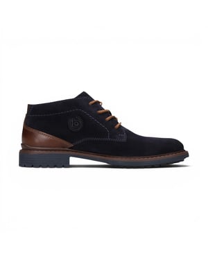 Bugatti Herren dunkelbraune Wildlederleder-Schnürstiefel für Wüstenknöchel – Rigalo Evo