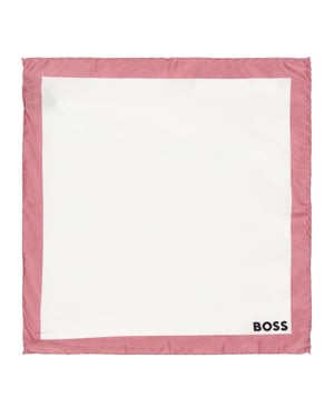 Boss - Mit Rand-Einstecktuch (Weiß/Graurosa)