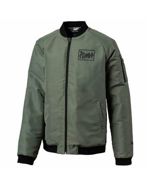 Puma Logo Kinder Grüne Bomberjacke