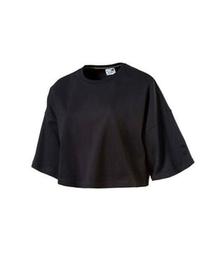 Puma Einfarbiges Damen Schwarz Crop Top