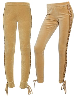 Puma x Rihanna Fenty Schnür-Leggings für Damen aus Velours in Beige