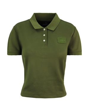 Puma x Rihanna Fenty Damen Olivgrünes Cropped Polo-Shirt