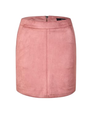 Vero Moda - "Donna" Bleistiftrock für Damen, Wildlederimitat, Schmal (Altrosa)