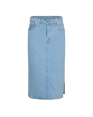 Levis - Midirock für Damen, Seitenschlitz (Hellsteinblau)