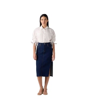 Levis - Midirock für Damen, Seitenschlitz (Blaue Steinwäsche)