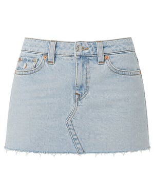 True Religion - "Sadie" Minirock für Damen, Denim (Leuchtend/Gewaschen)