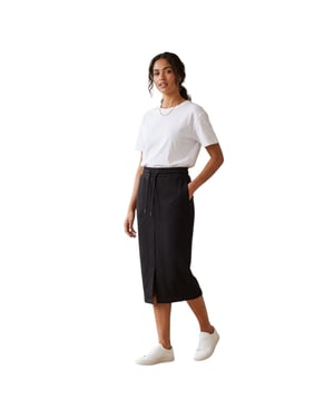 Off White - Midirock für Damen, Fleece (Schwarz/Weiß)