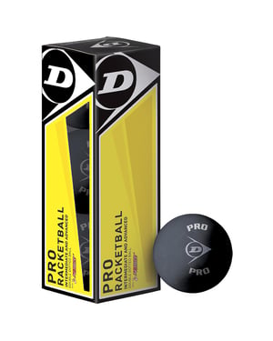 Dunlop - "Pro" Racquetball-Bälle 3er-Pack (Schwarz)