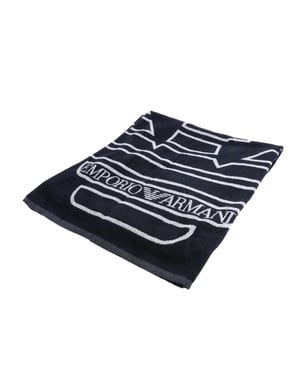 Emporio Armani EA7 - Badetuch, gewebter Stoff, Großes Logo (Marine)