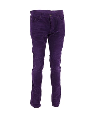Saint Laurent Cordhose in schmaler Passform aus lila Baumwolle