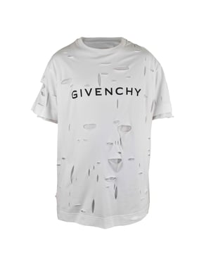 Givenchy Zweilagiges T‑Shirt mit Lochmuster - Weiß