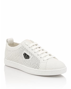 Perforated Suede Low-Top Sneakers