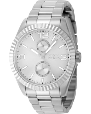 Invicta Specialty 49521 Herrenuhr - Quarzwerk - Edelstahl mit silbernem Zifferblatt - 43 mm