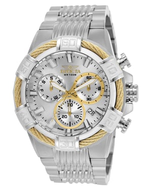 Invicta Bolt 25863 Herrenuhr - Quarzwerk - Edelstahl mit silbernem Zifferblatt - 51 mm
