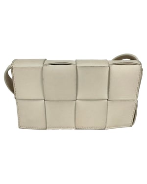 Bottega Veneta Maxi Intreccio Gürtel-Kassetten-Tasche aus weißem Nappa-Leder