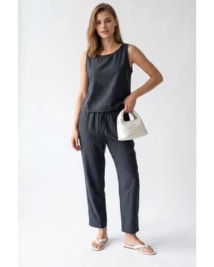 Ärmelloser Crepe-Jumpsuit