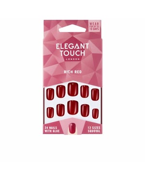 Polished Colour Nails With Glue Squoval #rich Red