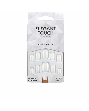Polished Colour Nails With Glue Squoval #quite White