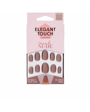 Polished Colour Nails With Glue Oval #mink Nude