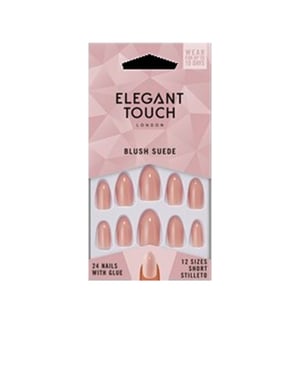 Core Colour Nails With Glue Short Stiletto #blush Suede