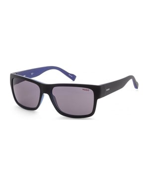 Hugo Boss Herren 58mm Mattschwarze Blaue Sonnenbrille HG0176-S-0VK-IR